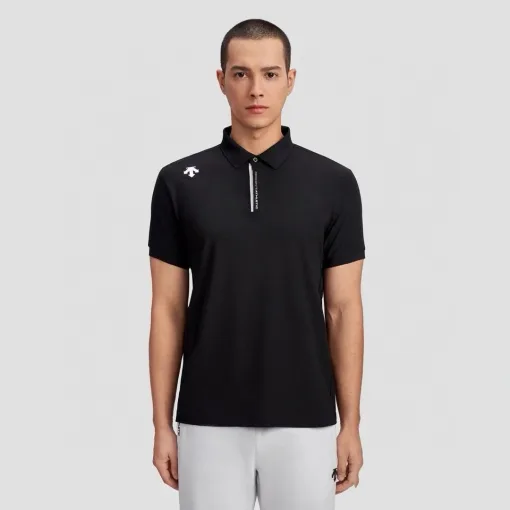 Premium Descente Kurzarm-Shirt aus weißer Baumwolle, atmungsaktiv