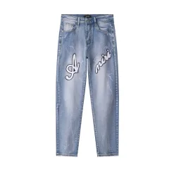 Bestseller Ami Hose Blau Leder Patchwork Stil