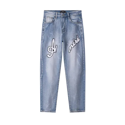 Bestseller Ami Hose Blau Leder Patchwork Stil