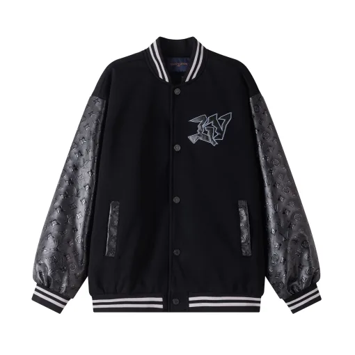 Hochwertige Louis Vuitton Jacken aus Wolle im bestickten Stil