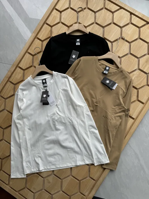 Luxuriöses Langarmshirt aus schwarzer Baumwolle der Urban Collection