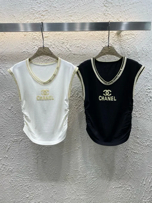 Chanel Weste in Premiumqualität, weißer Strick-Jacquard, Luxus
