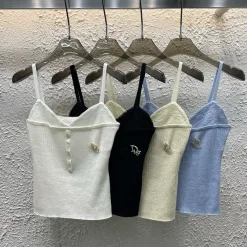 Bestseller Dior Hosenträger Weiß Strick Luxus