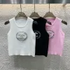 Luxus Chanel Weste Weiß Strick Bestickt Stil
