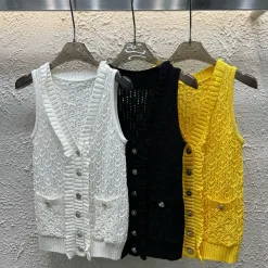 Bestseller Chanel Weste Weiß Strick Luxus