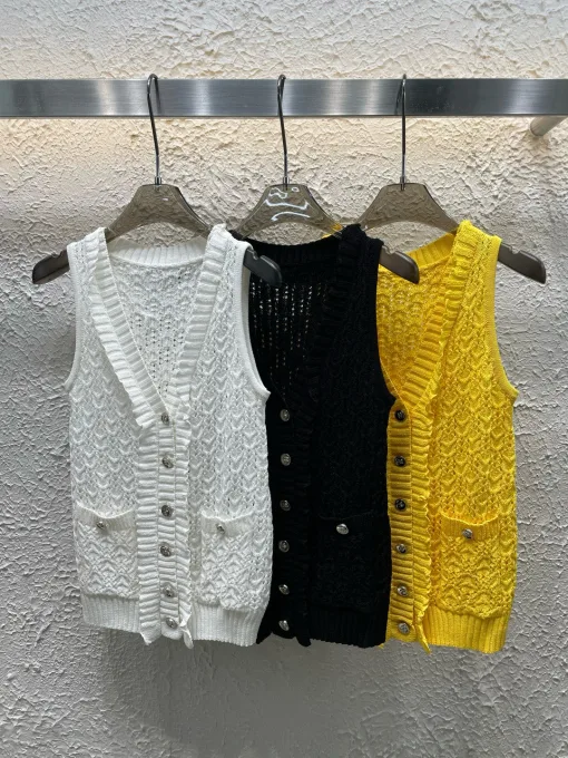 Bestseller Chanel Weste Weiß Strick Luxus