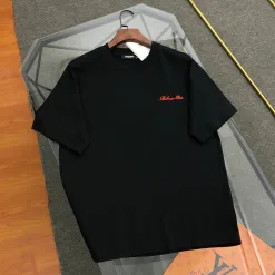 Luxus Balmain Kurzarm Schwarz Baumwolle Bestickt Luxus