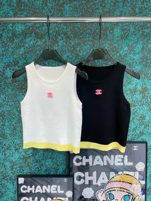 Premium Chanel Weste Weiß Strick Luxus