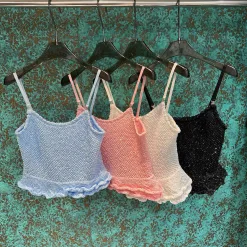 Hochwertige Chanel Hosenträger Blue Knit Collection