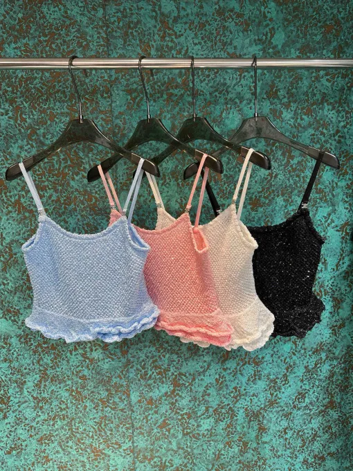Hochwertige Chanel Hosenträger Blue Knit Collection