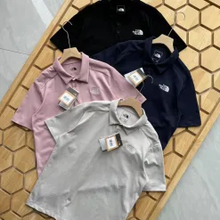Premium Qualität The North Face Poloshirt Schwarz Baumwolle Casual Style