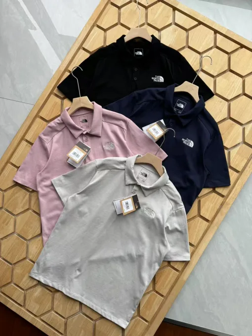 Premium Qualität The North Face Poloshirt Schwarz Baumwolle Casual Style