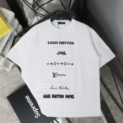 Luxus Louis Vuitton Kurzarmhemd Schwarze Baumwolle Patchwork Kollektion