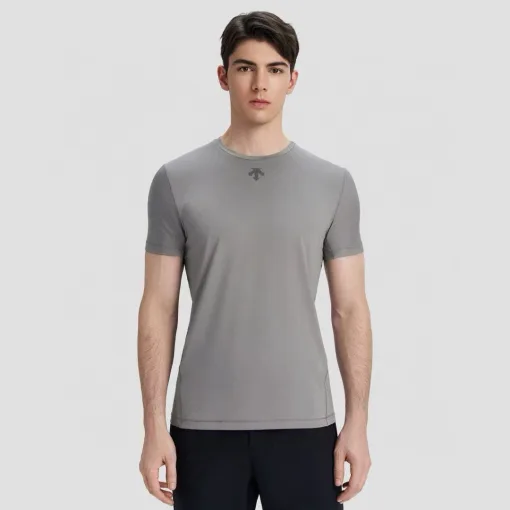 Premium Descente Kurzarm Schwarz Atmungsaktive Kollektion