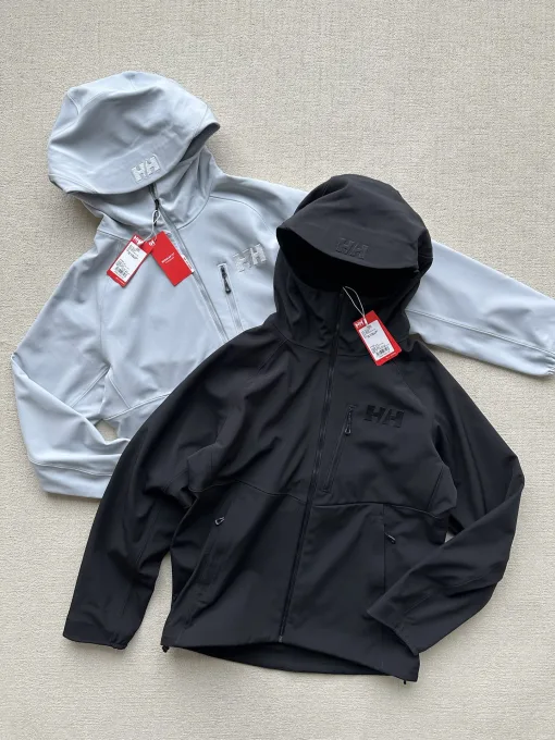 Premium Helly Hansen Mantel Schwarz Fleece Atmungsaktiv Luxus