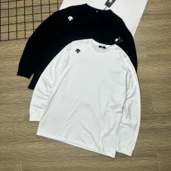 Premium Qualität Descente Langarm Schwarz Strick Casual Kollektion