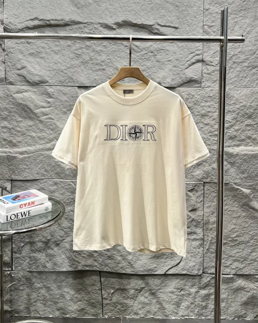 Bestseller Dior Kurzarm-Logo-Kollektion aus schwarzer Baumwolle