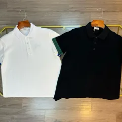 Luxus-Poloshirt von Burberry in Schwarz mit Stickerei aus Baumwolle, Luxus