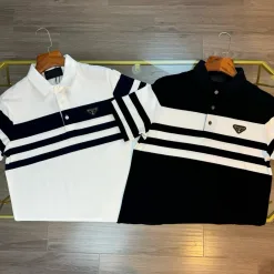 Premium Qualität Prada Kurzarm Schwarz Logo Luxus