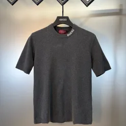 Hochwertige Gucci Kurzarm-Kollektion aus Marineblauer Baumwolle