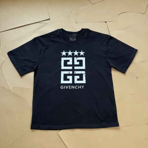 Luxuriöse Givenchy Kurzarm-Baumwoll-Logo-Kollektion