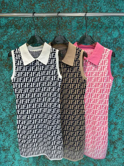 Hochwertige Fendi-Weste aus weißer Strick-Monogramm-Kollektion