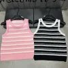 Chanel Weste in Premiumqualität, rosa Strick, gestreift, Luxus
