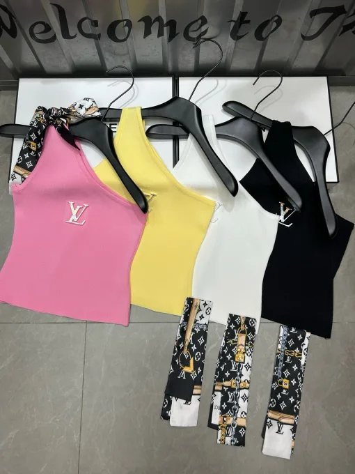 Luxus Louis Vuitton Weste Pink Strick Kollektion