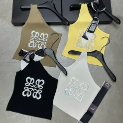 Premium Loewe Weste Braun Strick Logo Kollektion