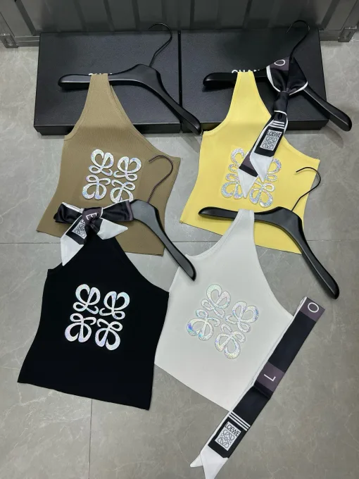 Premium Loewe Weste Braun Strick Logo Kollektion