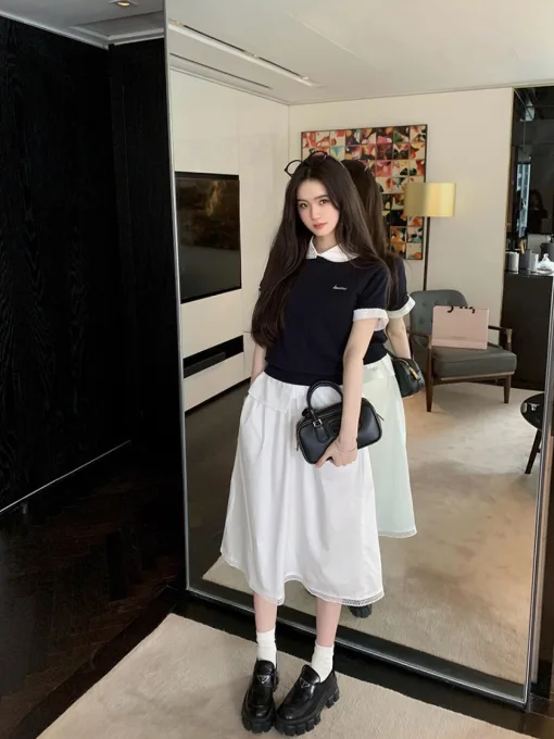 Premium Miu Miu Hemd Baumwolle Logo Luxus