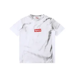 Premium Qualität Supreme Kurzarm Grau Logo Kollektion