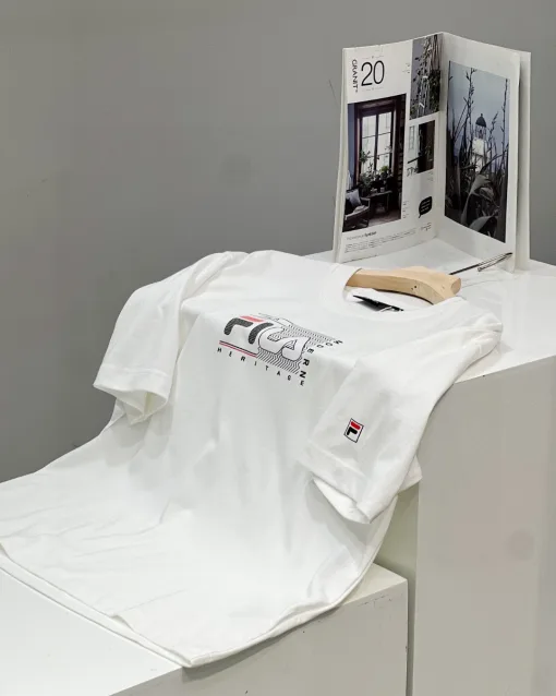 Premium Fila Kurzarm Schwarz Baumwolle Klassisch Luxus