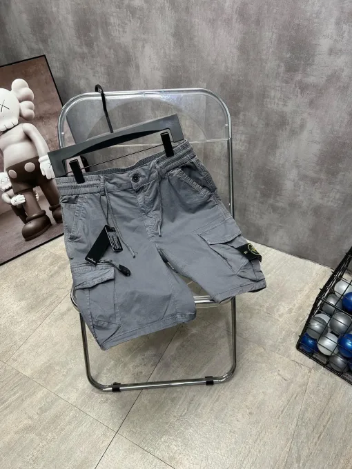 Premium Stone Island Shorts Schwarz Baumwolle Casual Luxury