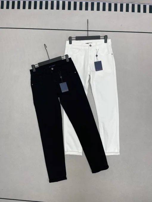 Premium Louis Vuitton Jeans Black Cotton Washed Kollektion