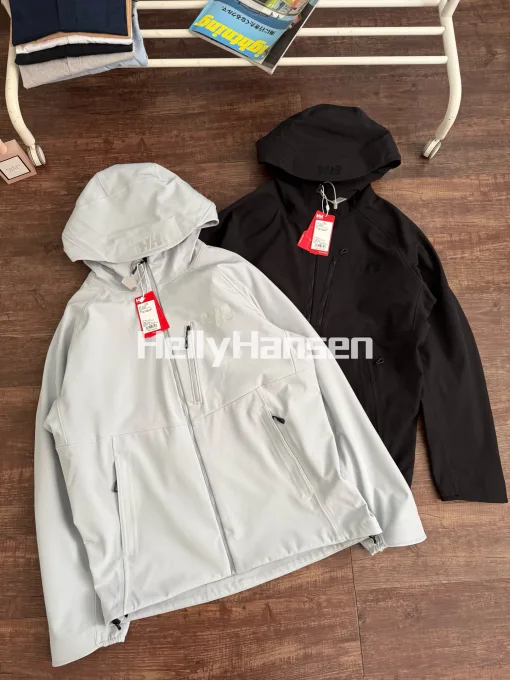 Hochwertiger Helly Hansen Mantel aus schwarzem Fleece, atmungsaktiv