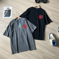 Meistverkaufte Chrome Hearts Kurzarm Schwarz Baumwolle Washed Style