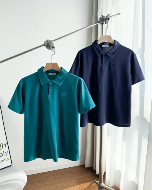 Premium Qualität Loewe T-Shirts Navy Baumwolle Klassisch Luxus