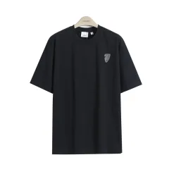 Premium Qualität Burberry Kurzarm Schwarz Baumwolle Druck Luxus