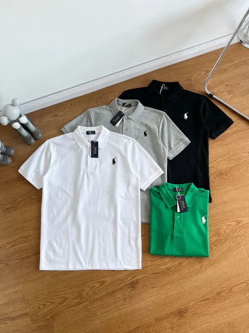 Luxus Ralph Lauren Poloshirt Schwarz Baumwolle Classic Collection