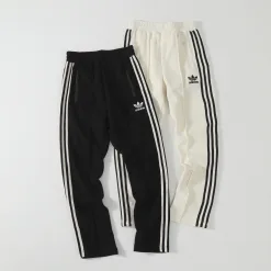 Premium Adidas Casual Hose Rosa Baumwolle Streifen Luxus