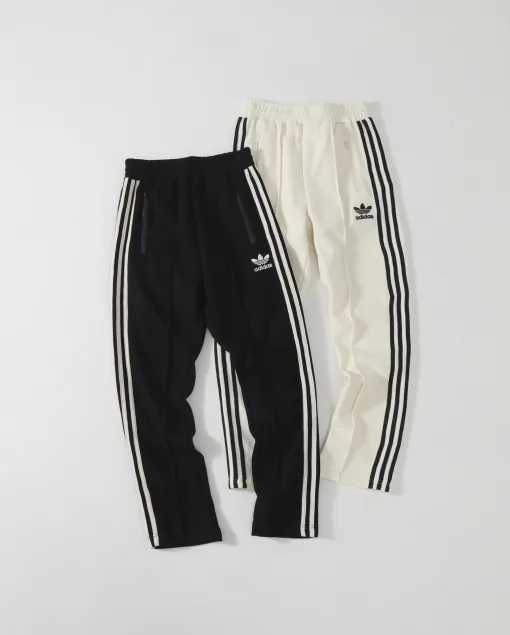 Premium Adidas Casual Hose Rosa Baumwolle Streifen Luxus