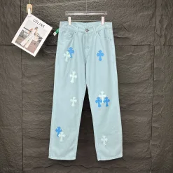 Hochwertige Chrome Hearts Jeans Blue Washed Kollektion