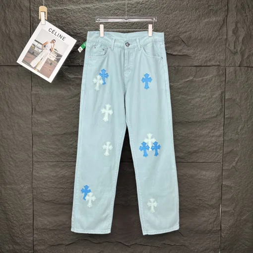 Hochwertige Chrome Hearts Jeans Blue Washed Kollektion