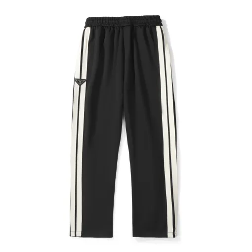 Hochwertige Prada Straight-Leg-Hose im Logo-Stil