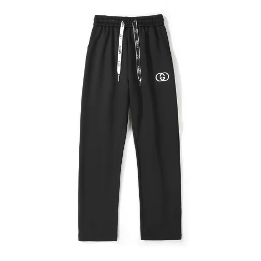 Hochwertige Gucci-Hose mit geradem Bein und Stickerei