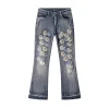 Hochwertige Ami-Hose aus blauem Leder im Washed-Style