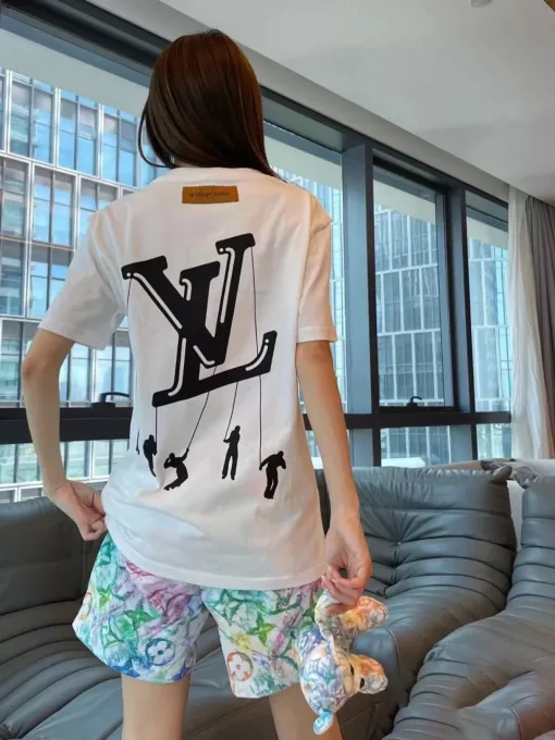 Premium Louis Vuitton Kurzarm Baumwolle Klassischer Luxus