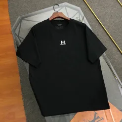 Hochwertiger Balenciaga Kurzarm-Logo-Stil aus schwarzer Baumwolle
