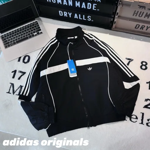 Bestseller Adidas Jacke Schwarz Baumwolle Retro Style